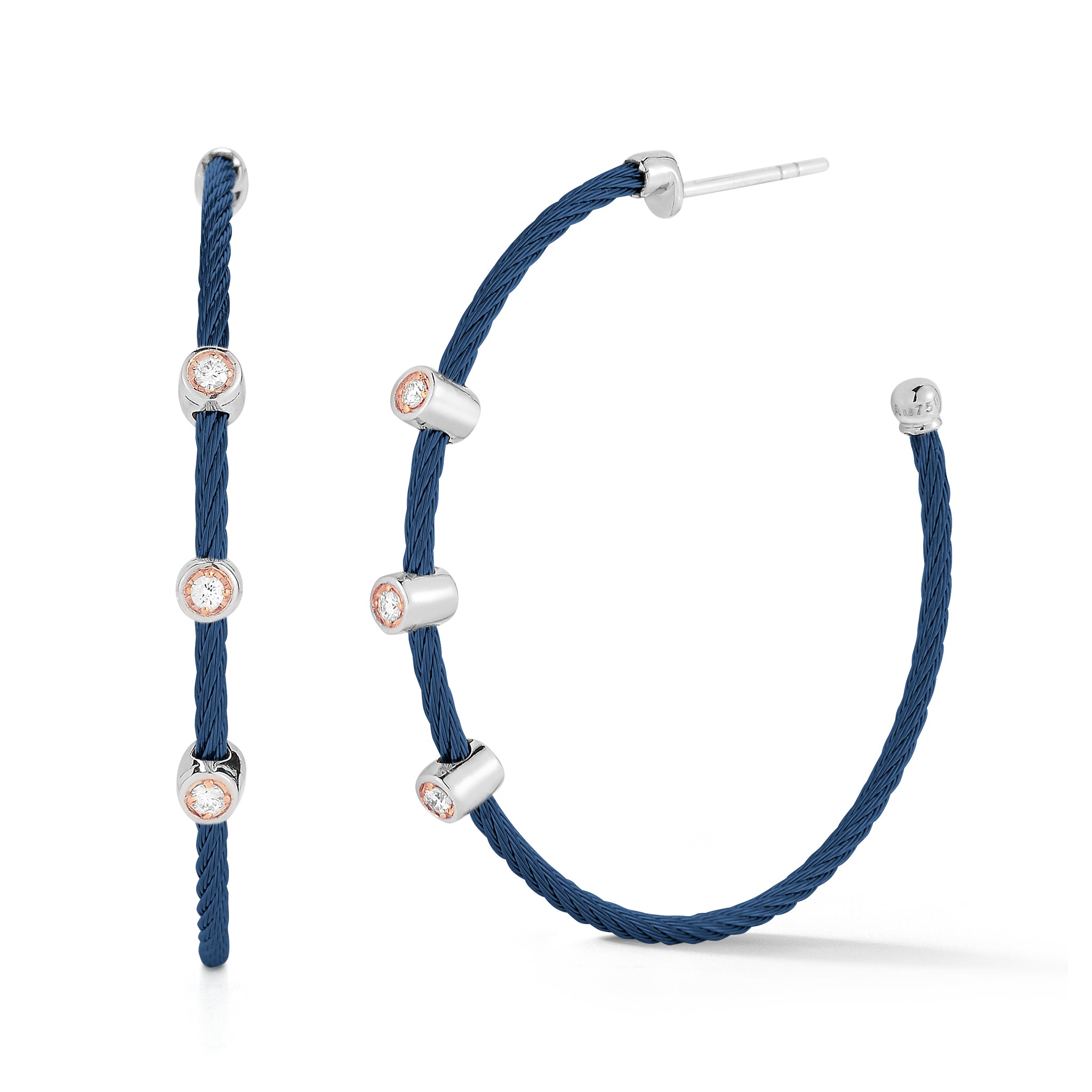 ALOR Large Triple Station Hoop Earrings