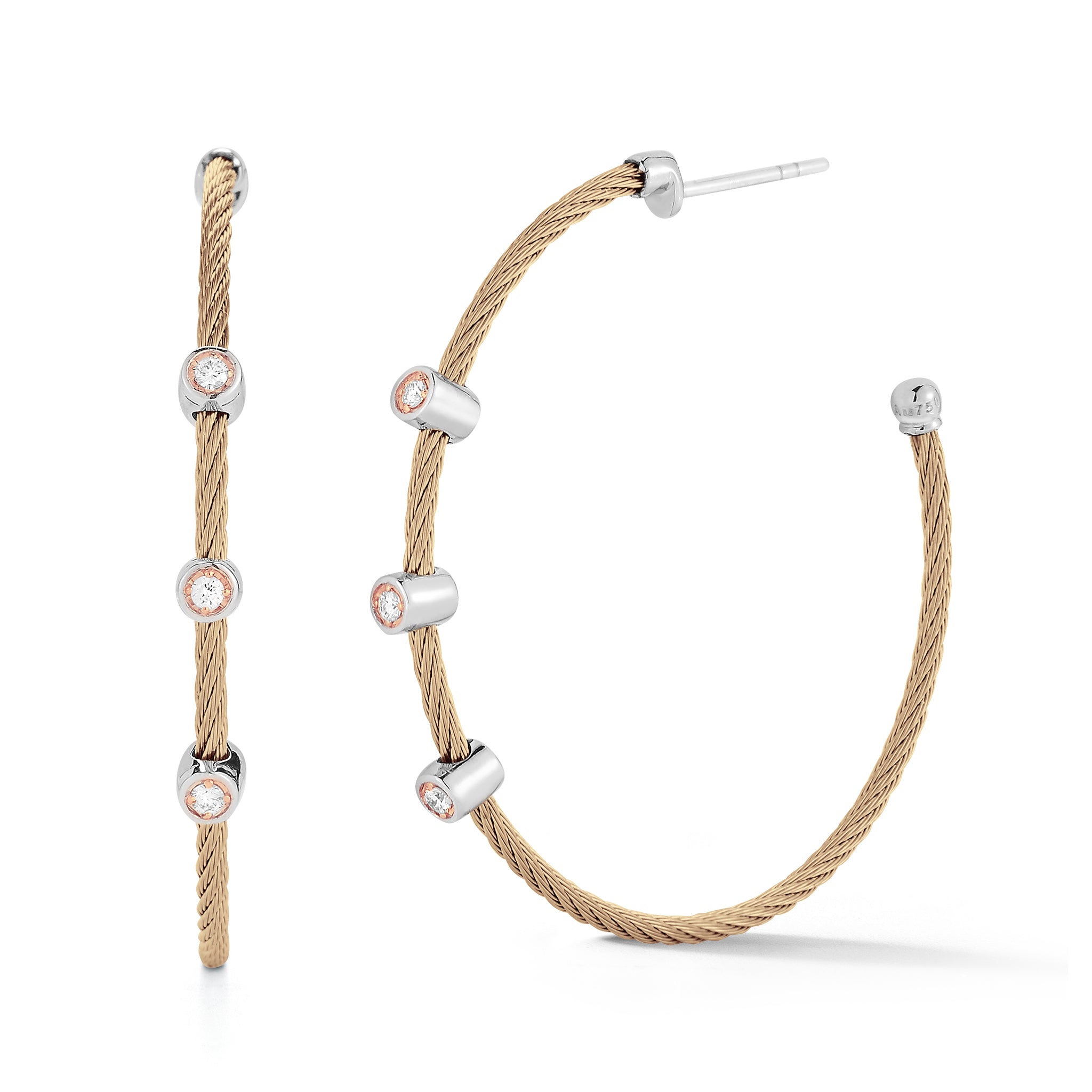 ALOR Large Triple Station Hoop Earrings