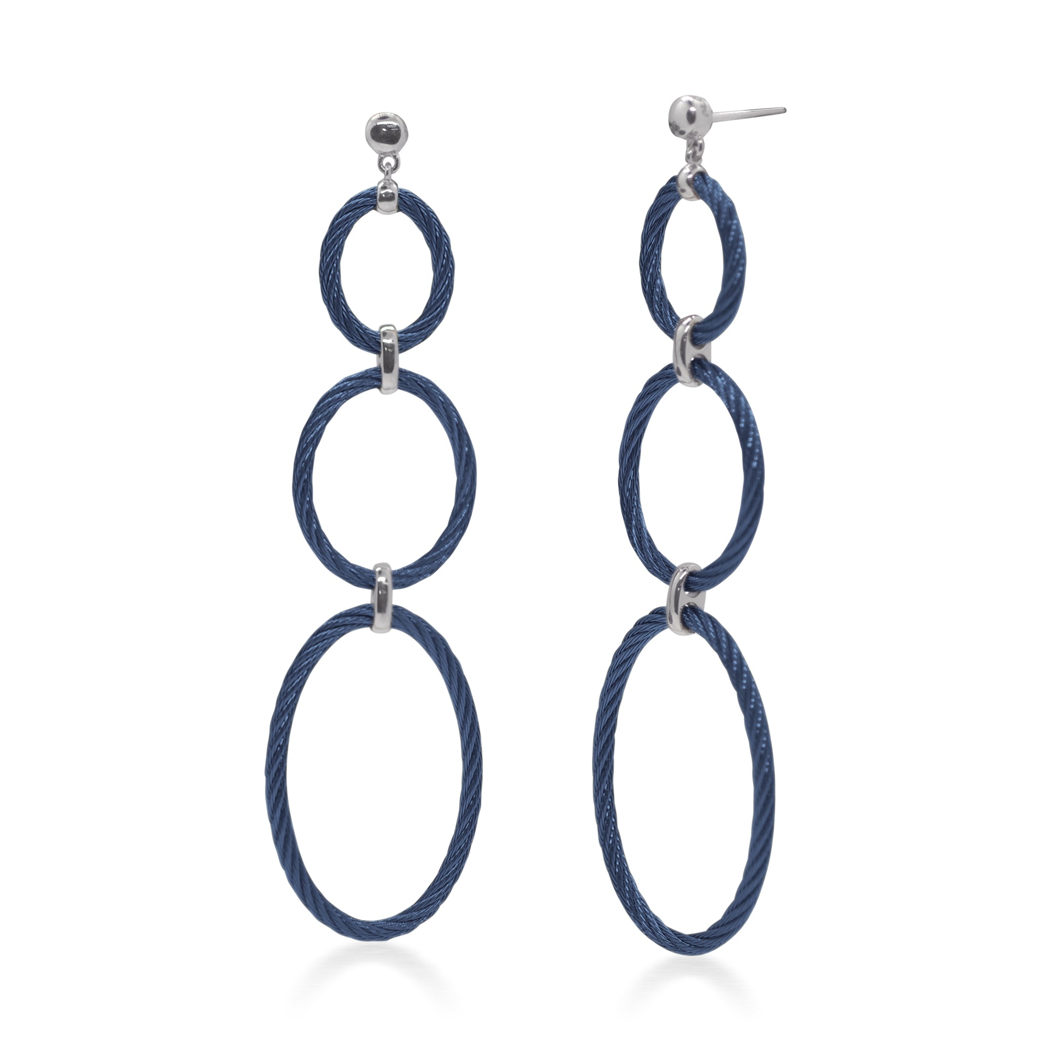 ALOR Triple Oval Drop Earrings