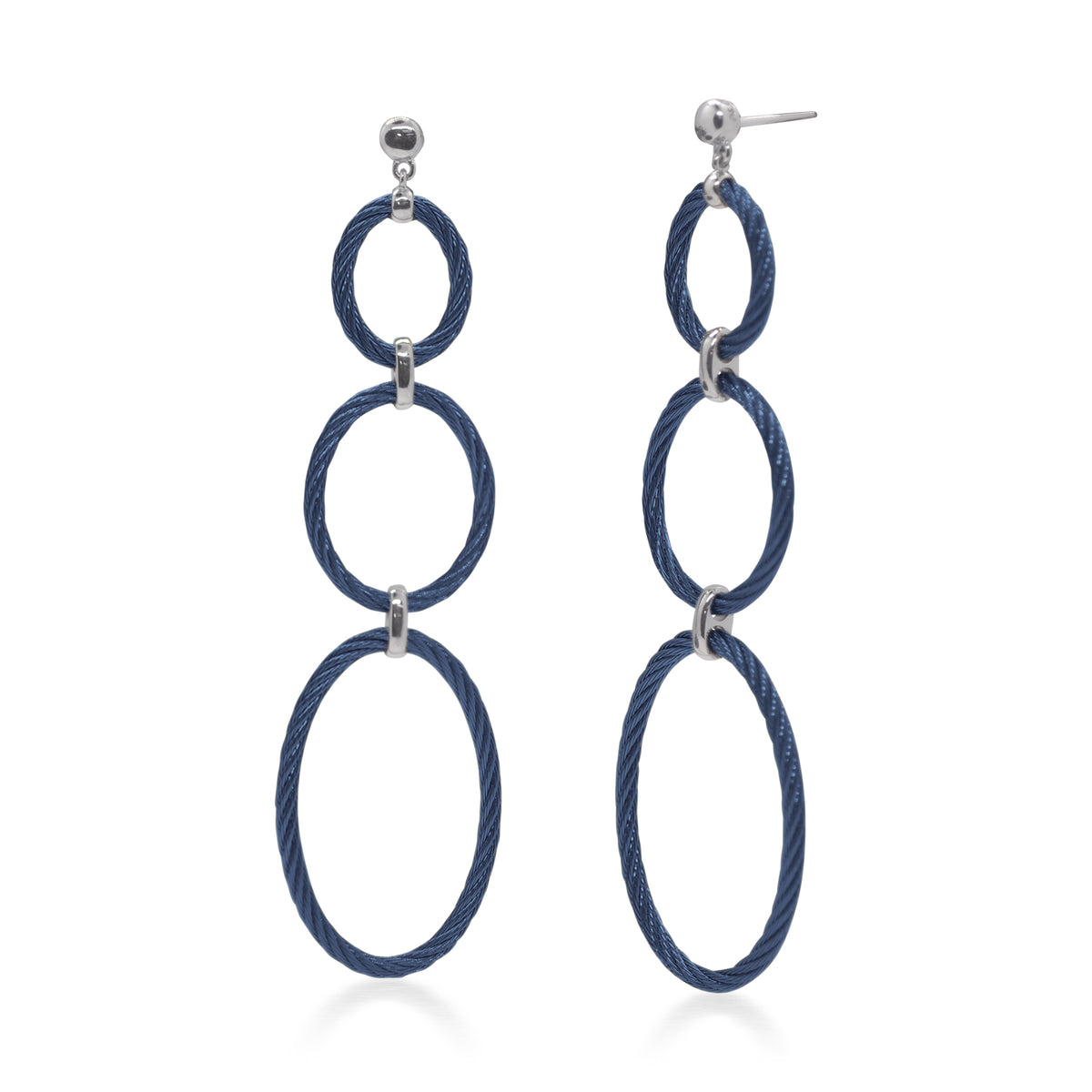 ALOR Triple Oval Drop Earrings