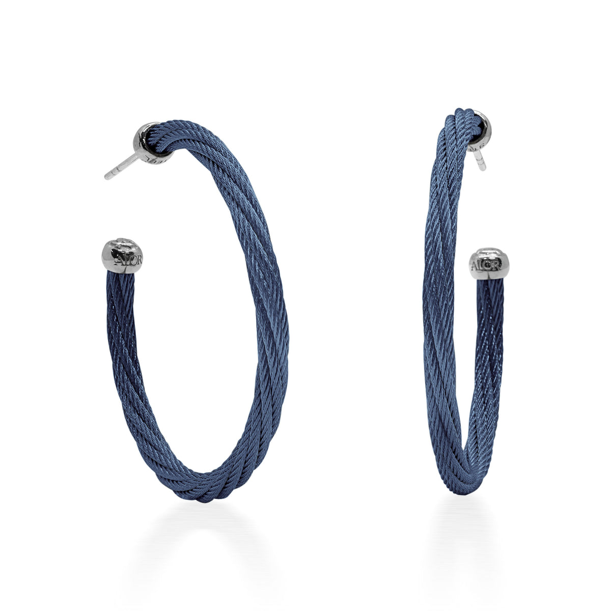 ALOR Twisted 1.5" Hoop Earrings