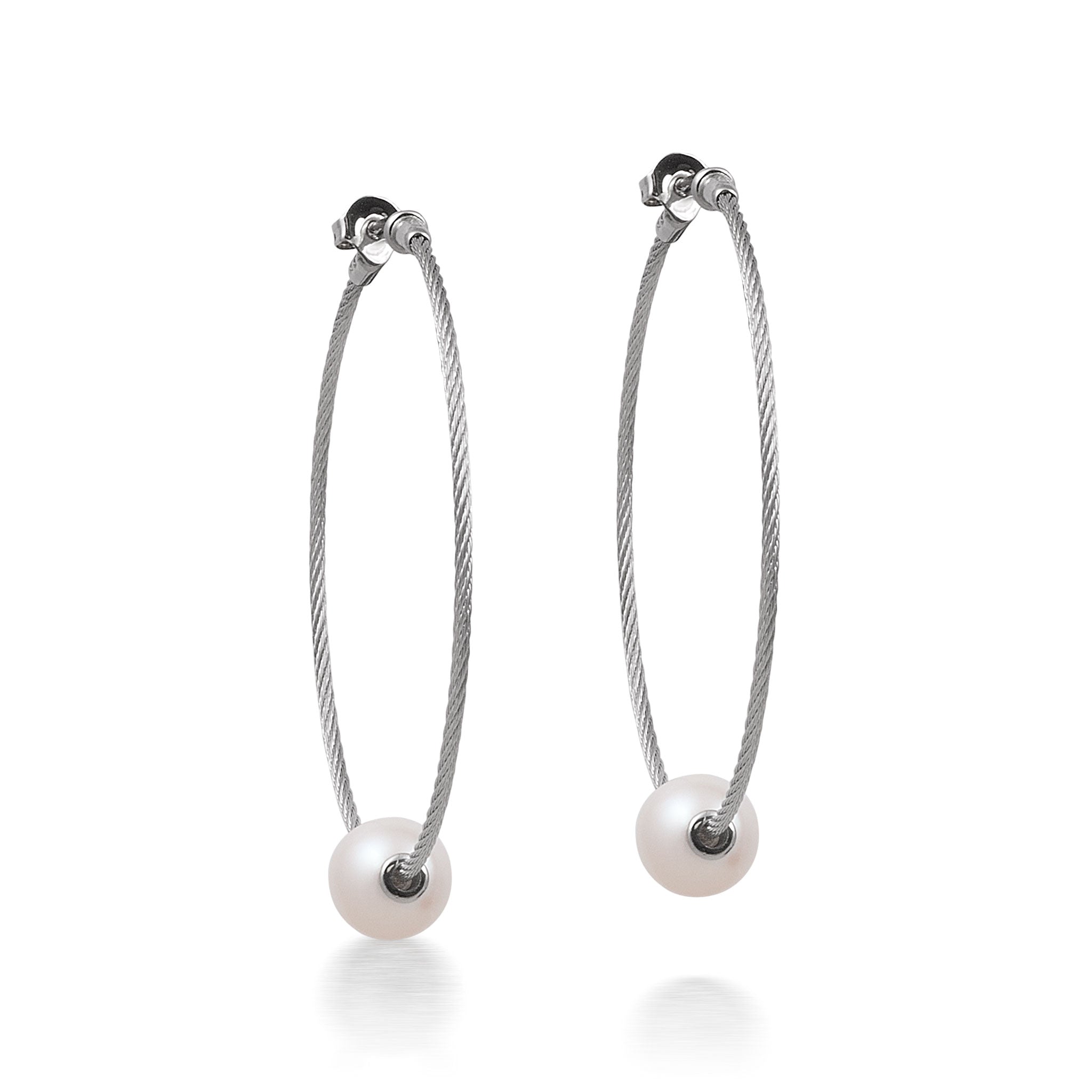ALOR Pearl 1.5" Hoop Earrings