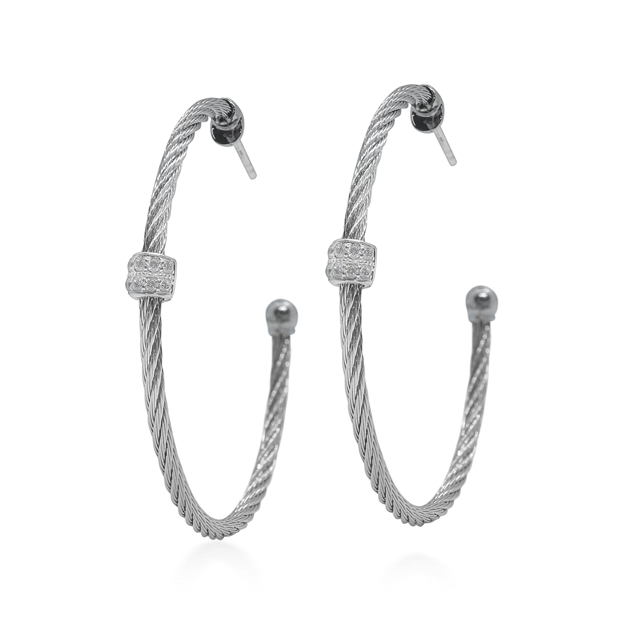 ALOR Large Barrel Hoop Earrings