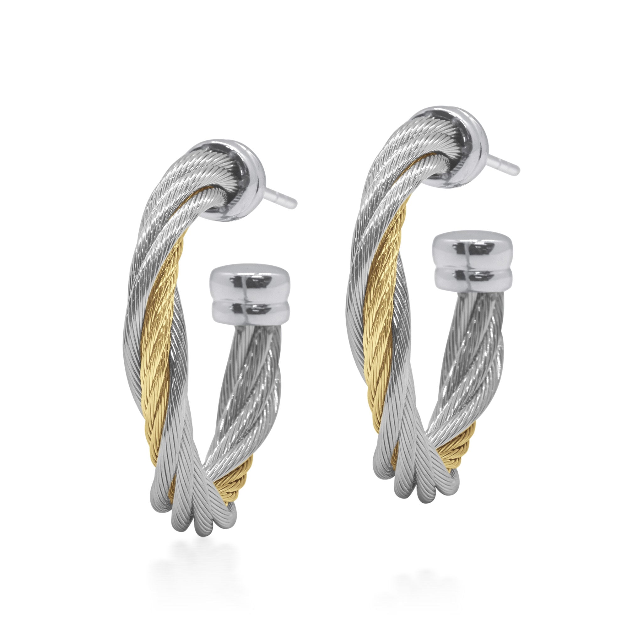 ALOR Petite Modern Twist 3/4" Hoop Earrings