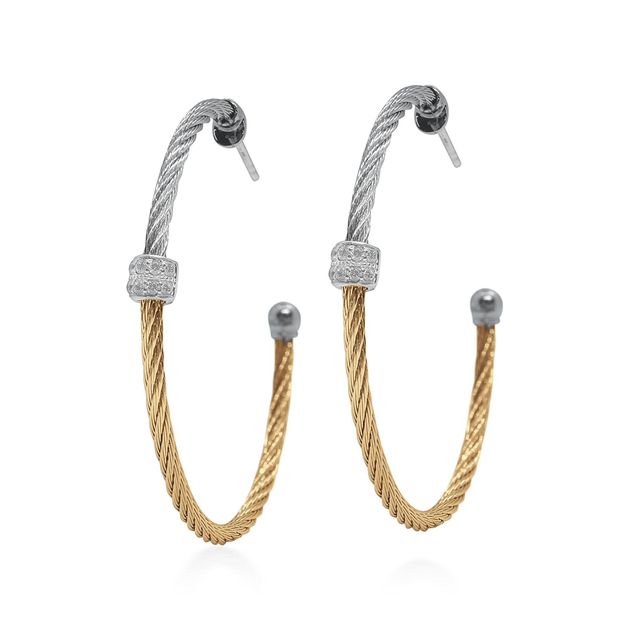ALOR Large Barrel Hoop Earrings