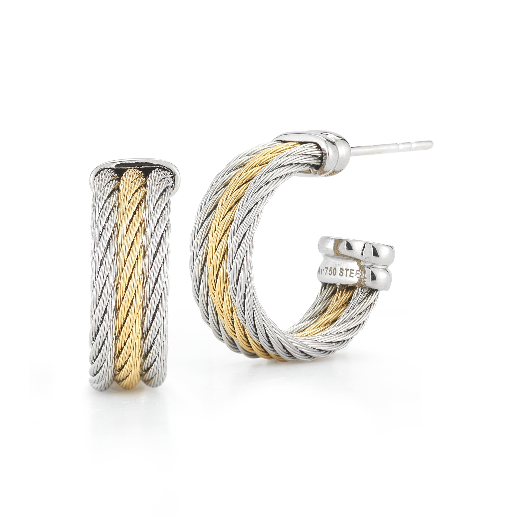 ALOR Petite Triple Row Hoops