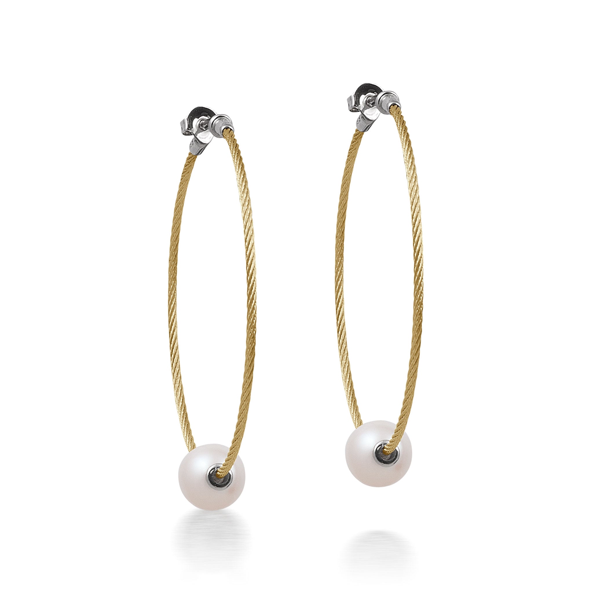 ALOR Pearl 1.5" Hoop Earrings