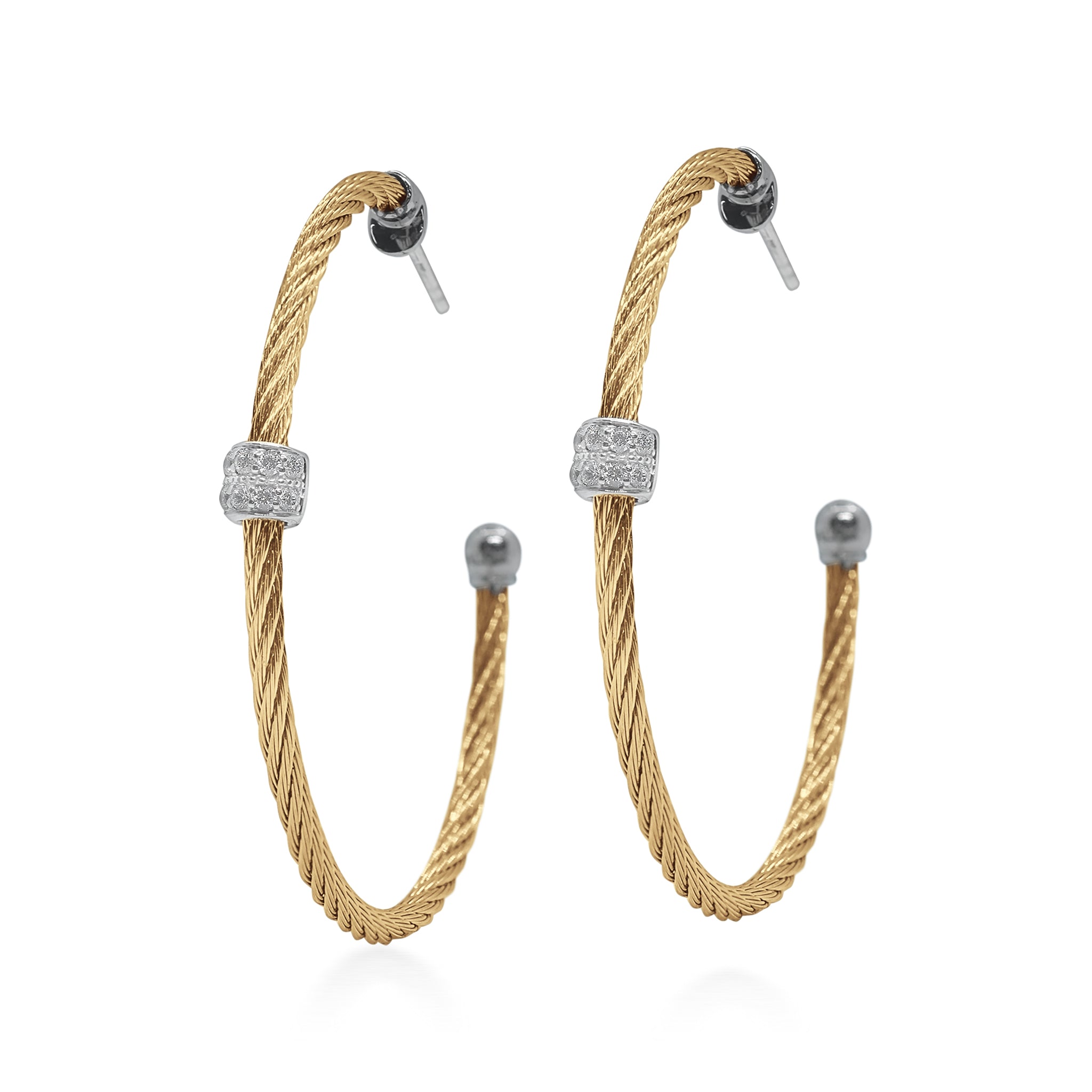 ALOR Large Barrel Hoop Earrings