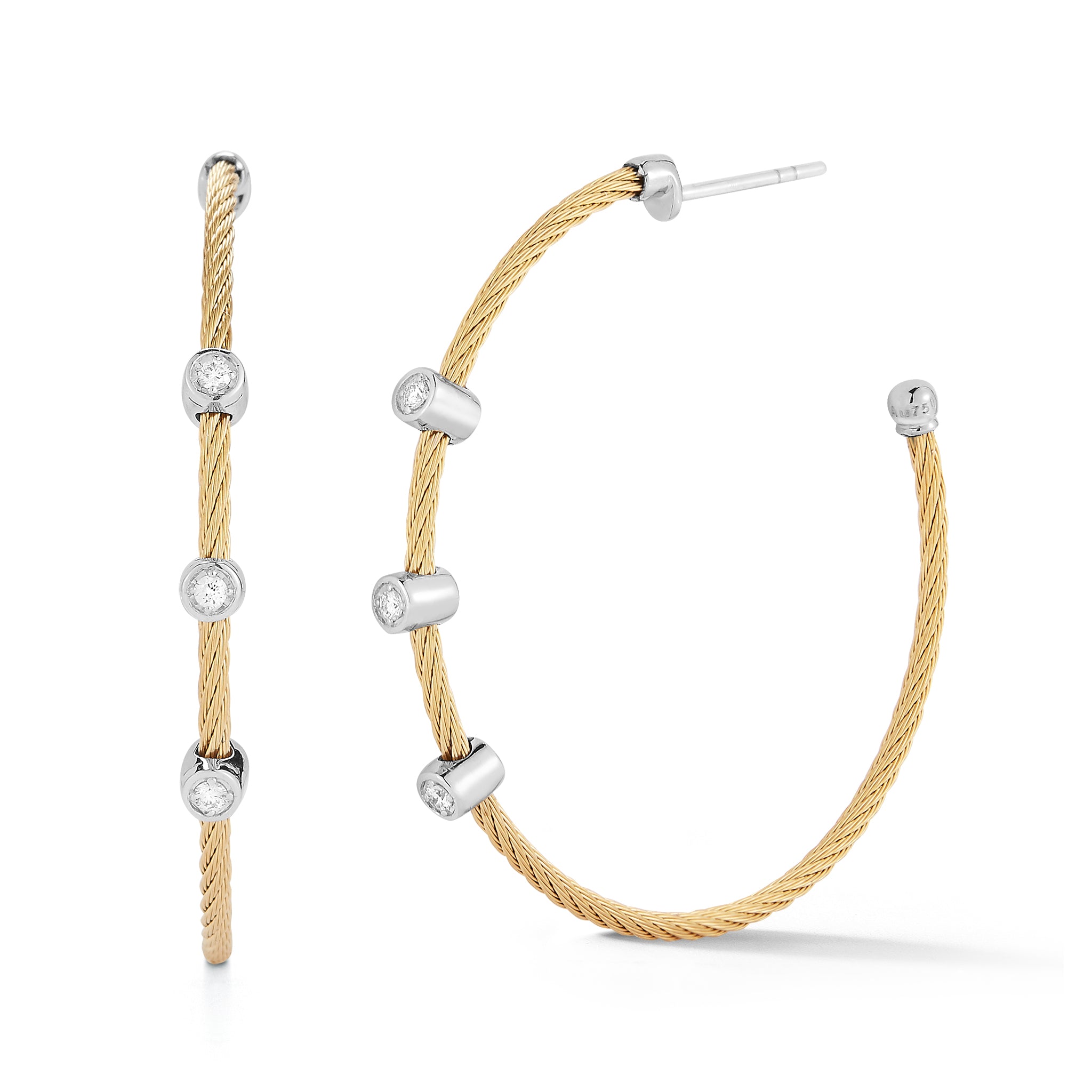ALOR Large Triple Station Hoop Earrings