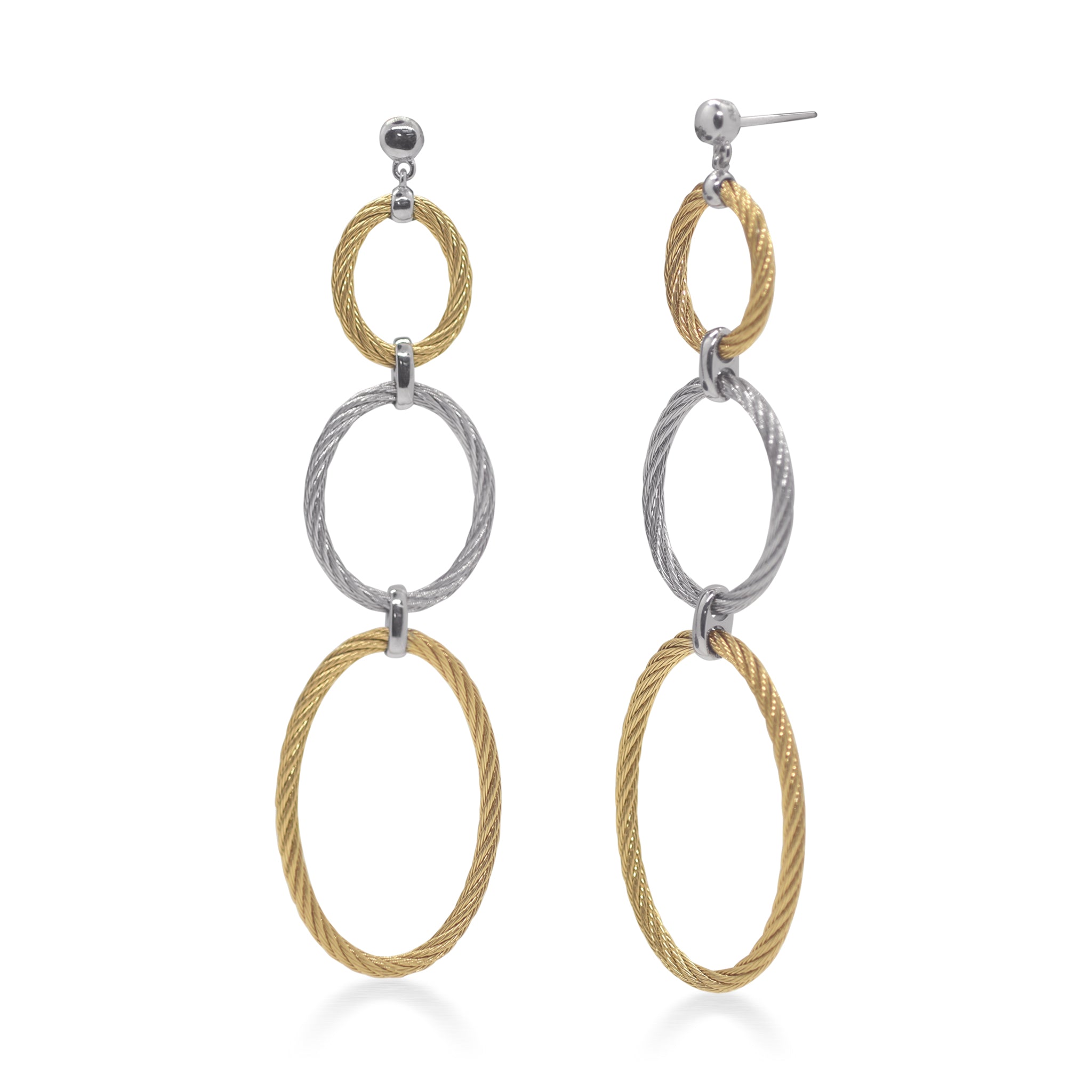 ALOR Triple Oval Drop Earrings