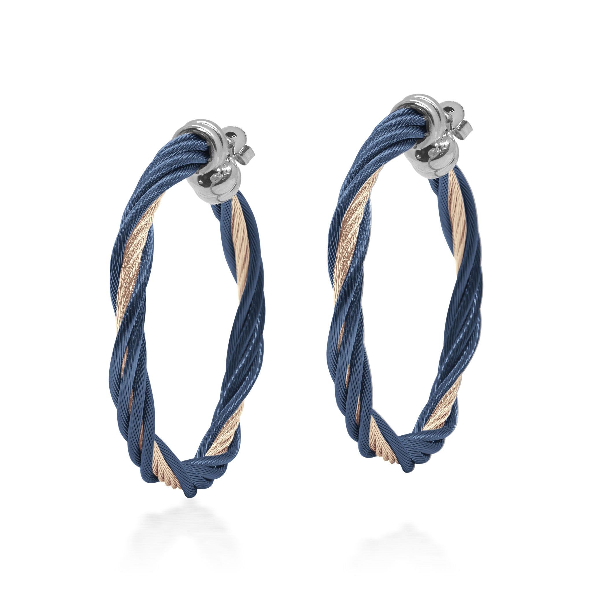 ALOR Modern Twist 1.5" Hoop Earrings