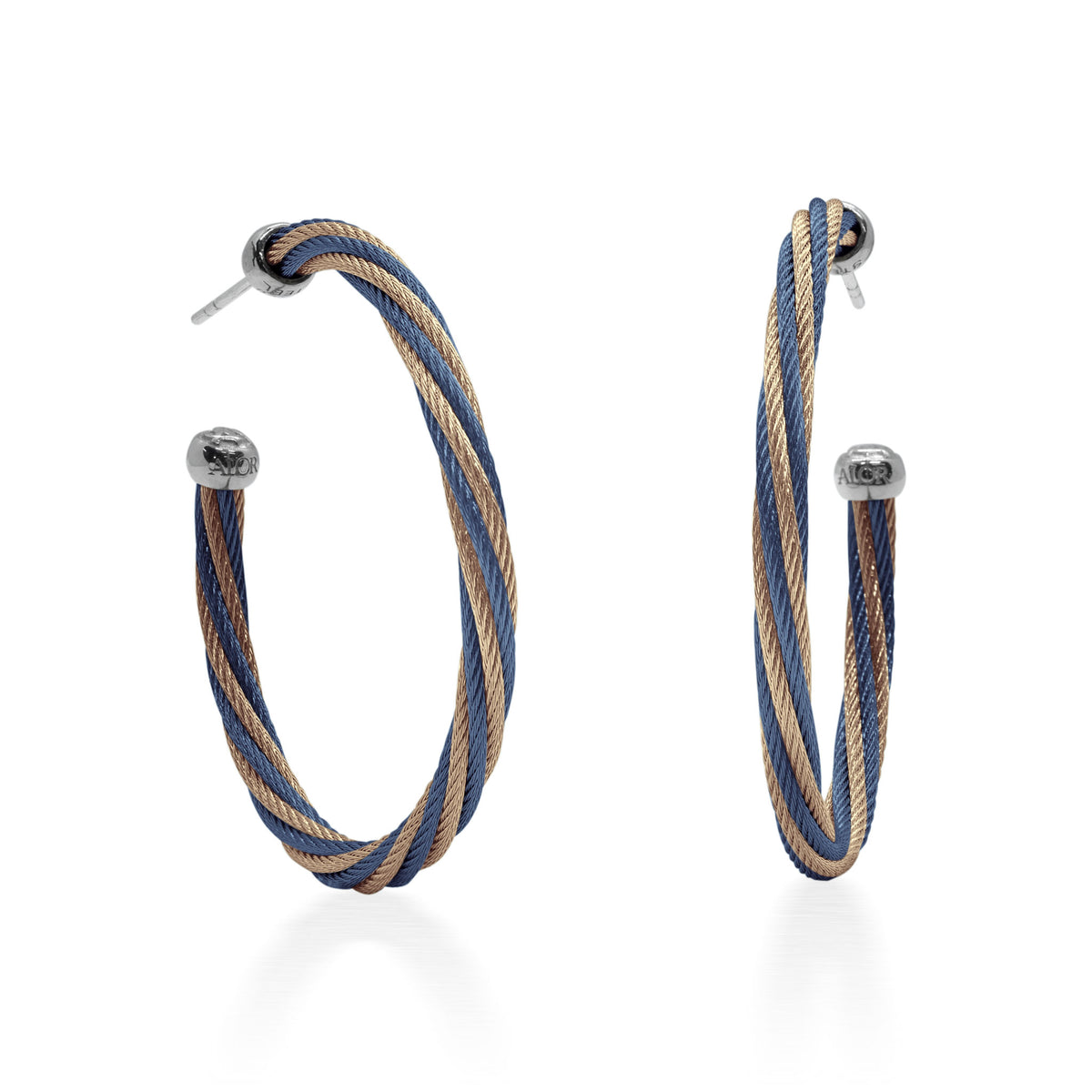 ALOR Twisted 1.5" Hoop Earrings