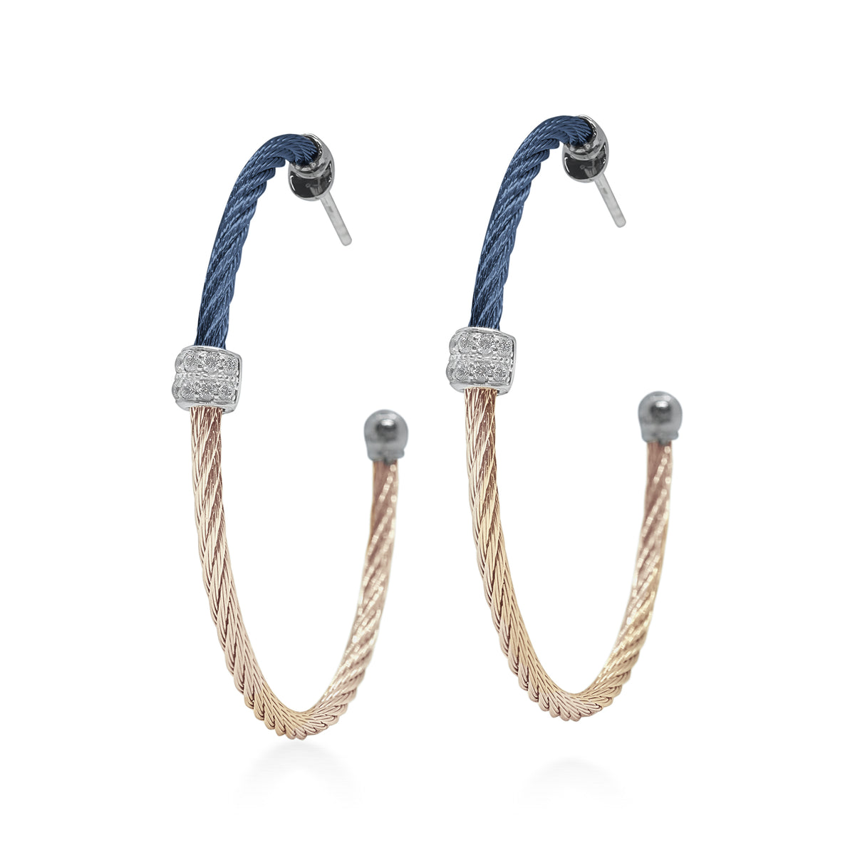 ALOR Large Barrel Hoop Earrings