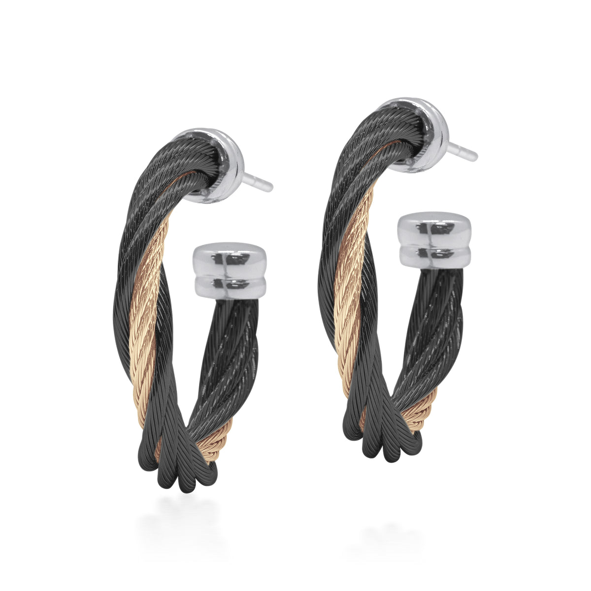 ALOR Petite Modern Twist 3/4" Hoop Earrings