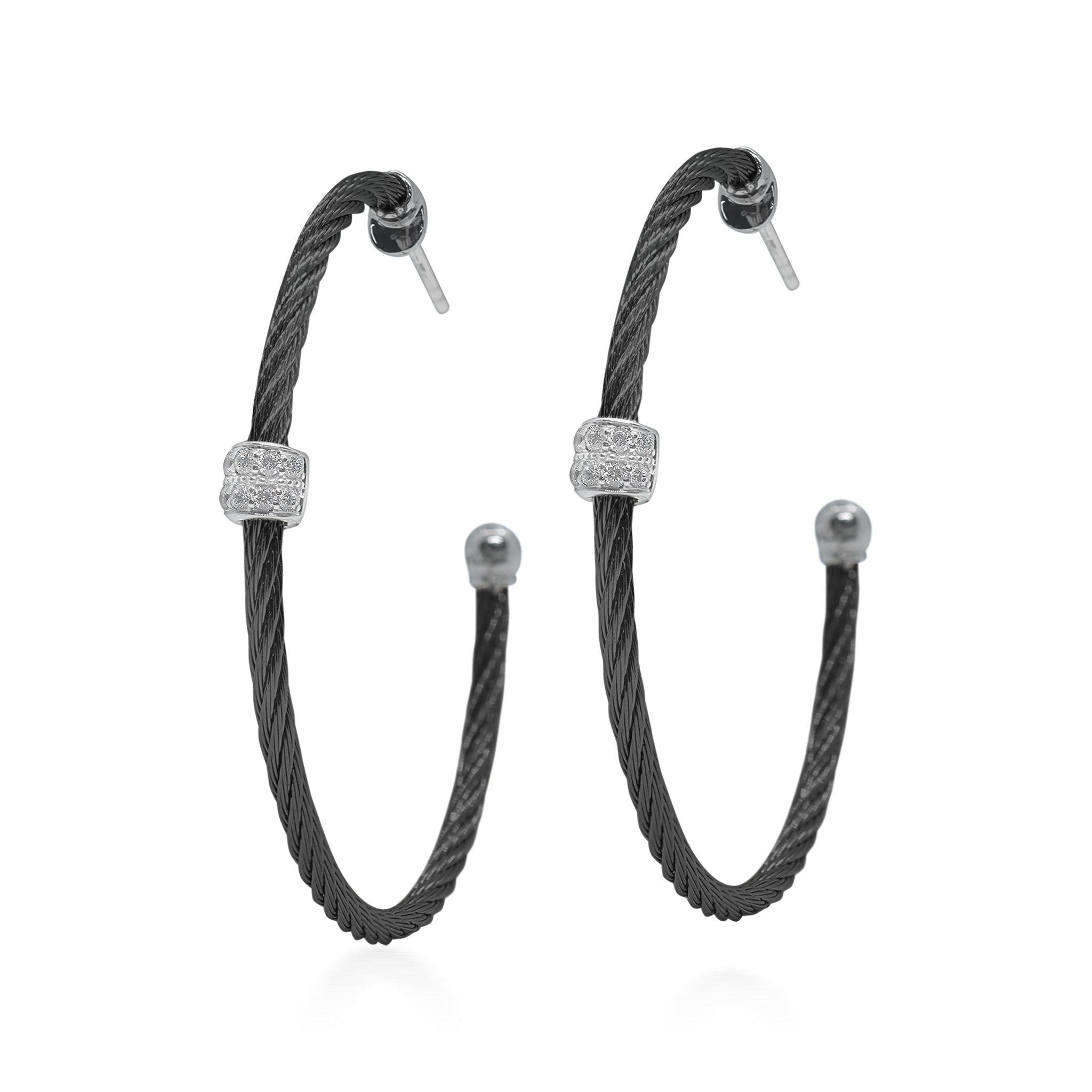ALOR Large Barrel Hoop Earrings