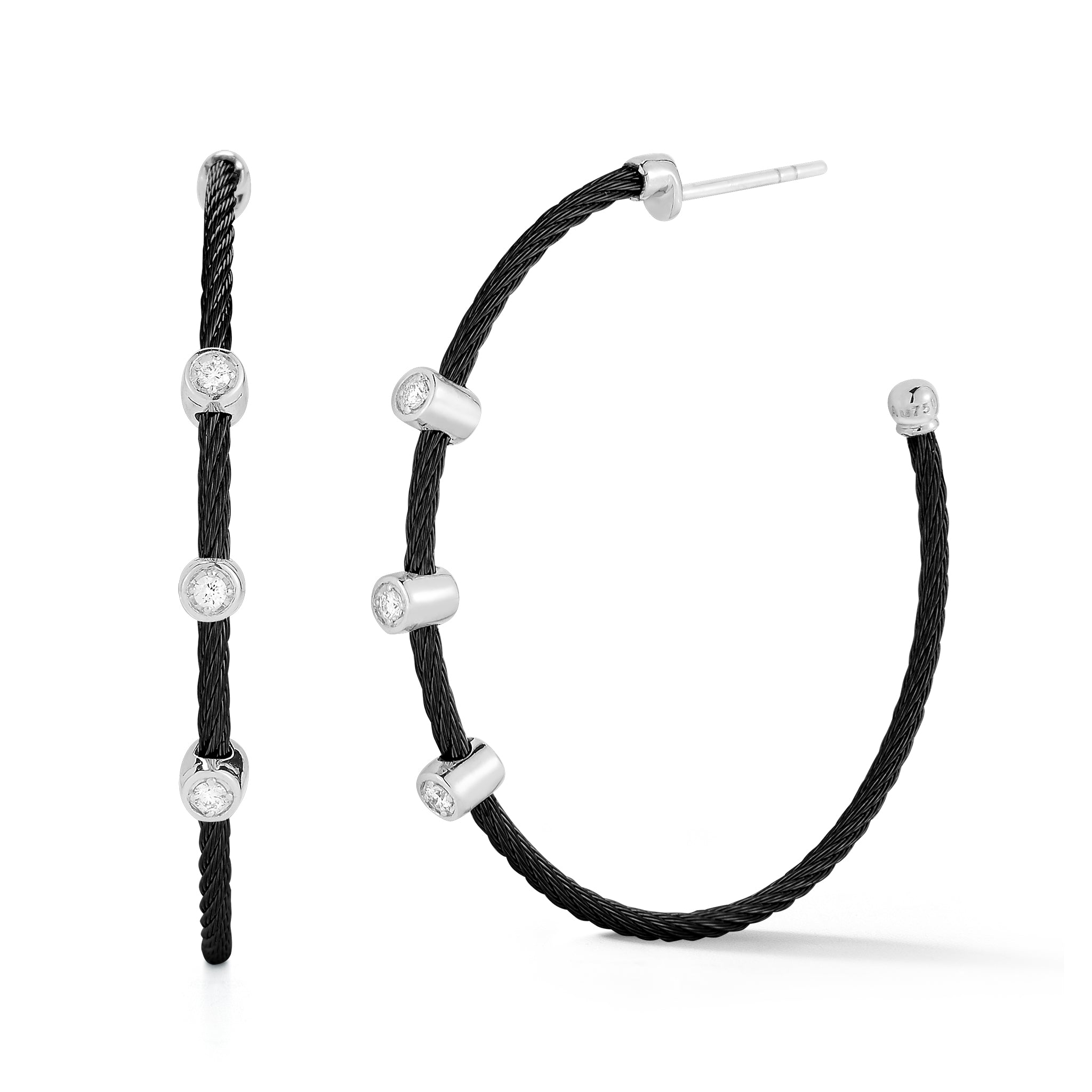 ALOR Large Triple Station Hoop Earrings