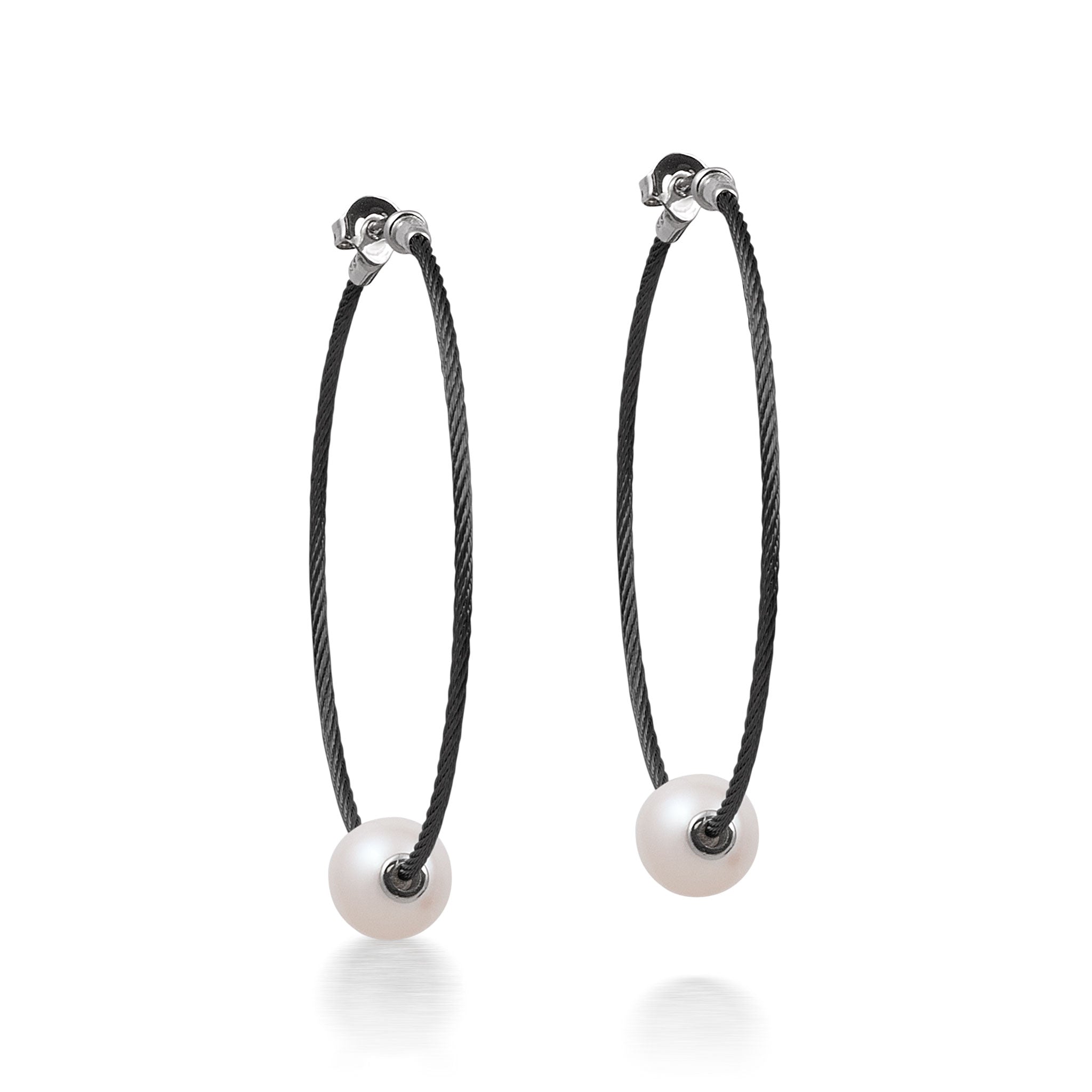 ALOR Pearl 1.5" Hoop Earrings