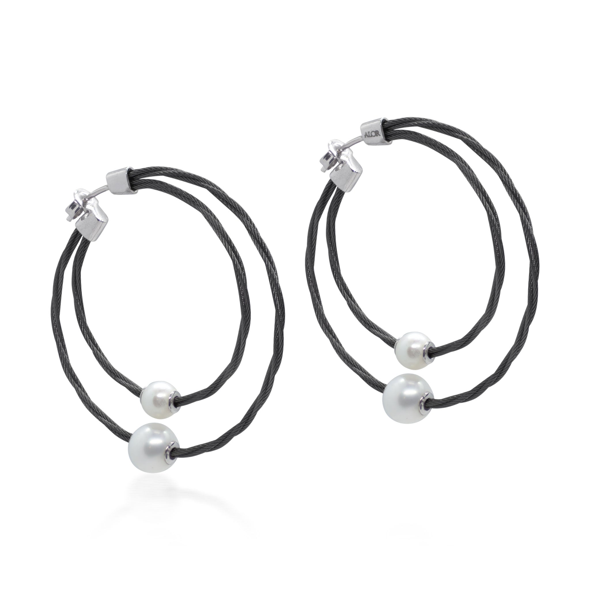 ALOR Dual Pearl Hoop
