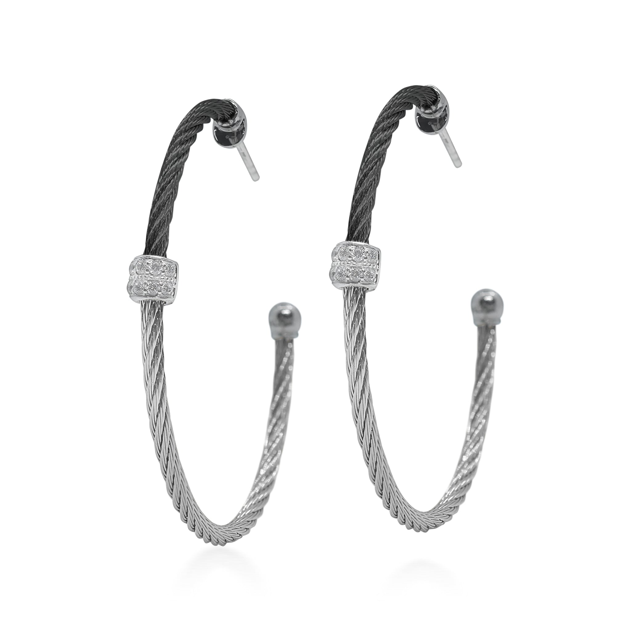 ALOR Large Barrel Hoop Earrings