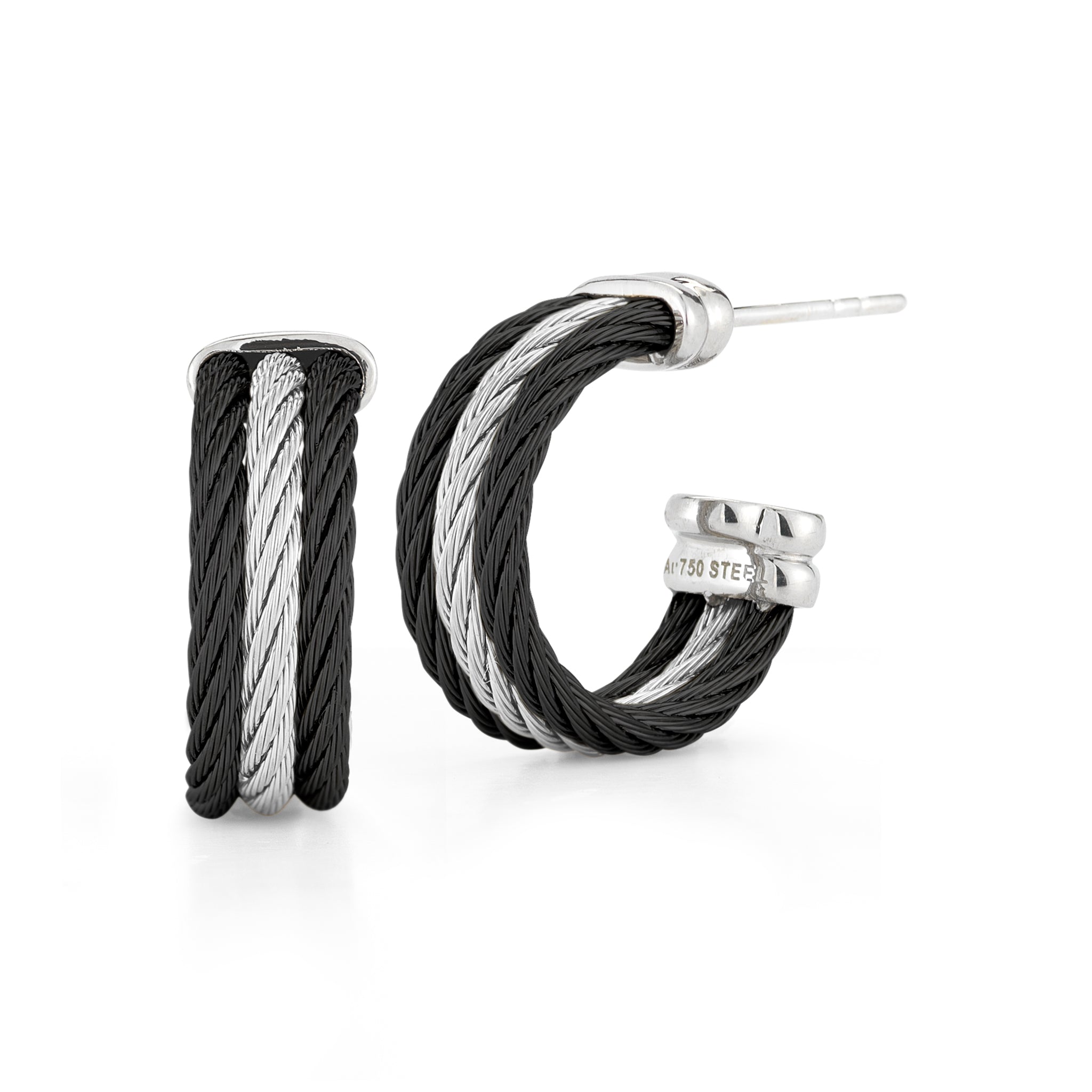 ALOR Petite Triple Row Hoops