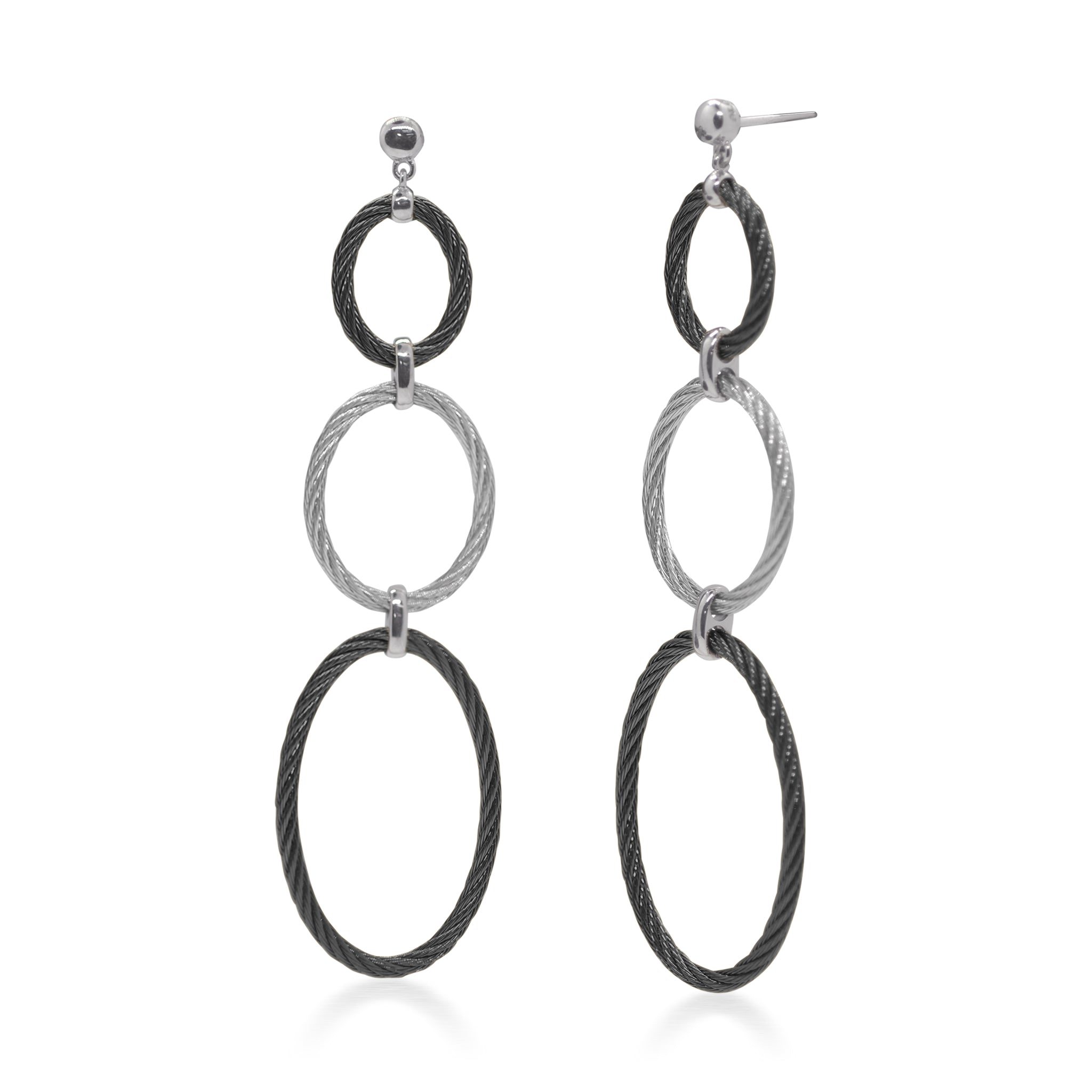 ALOR Triple Oval Drop Earrings