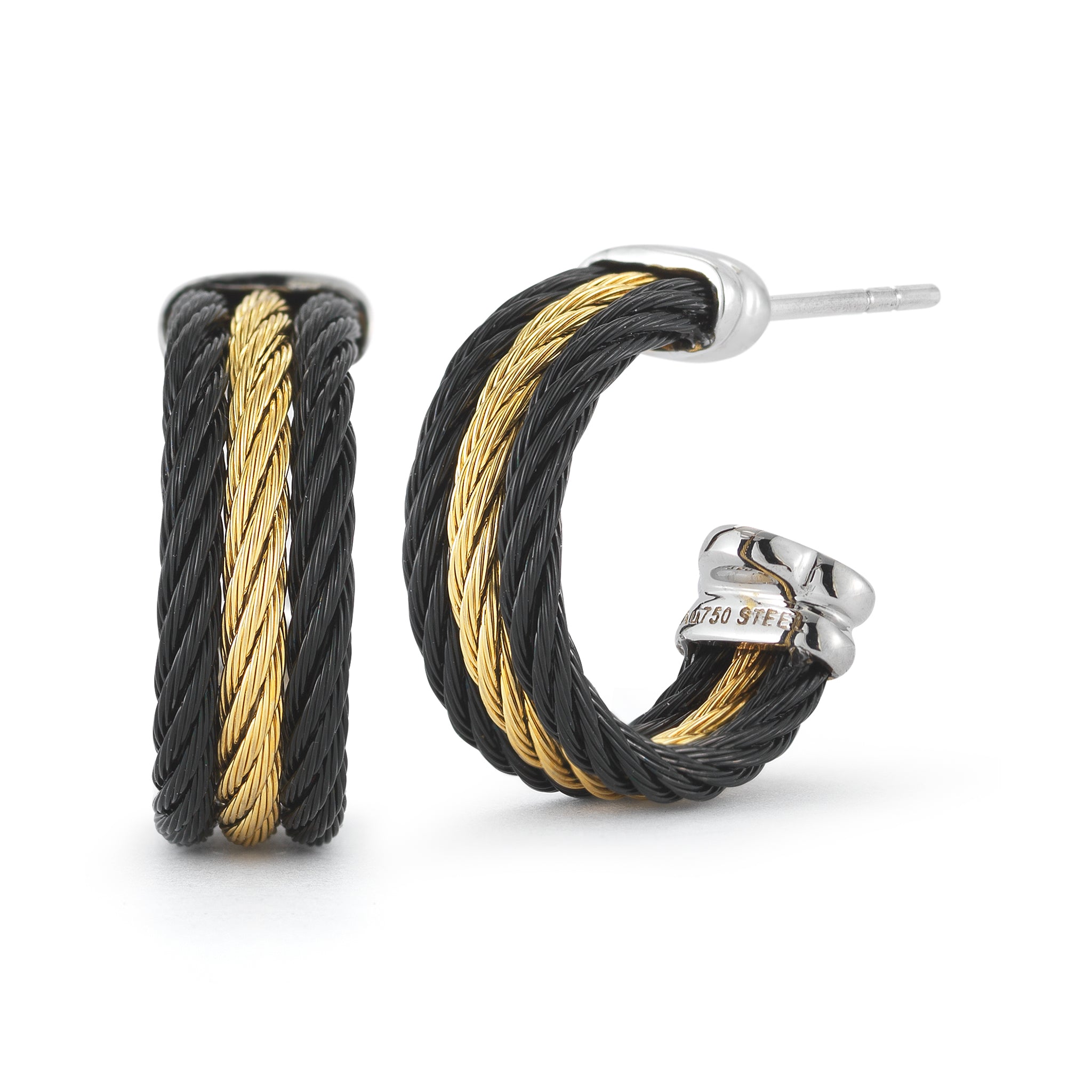 ALOR Petite Triple Row Hoops