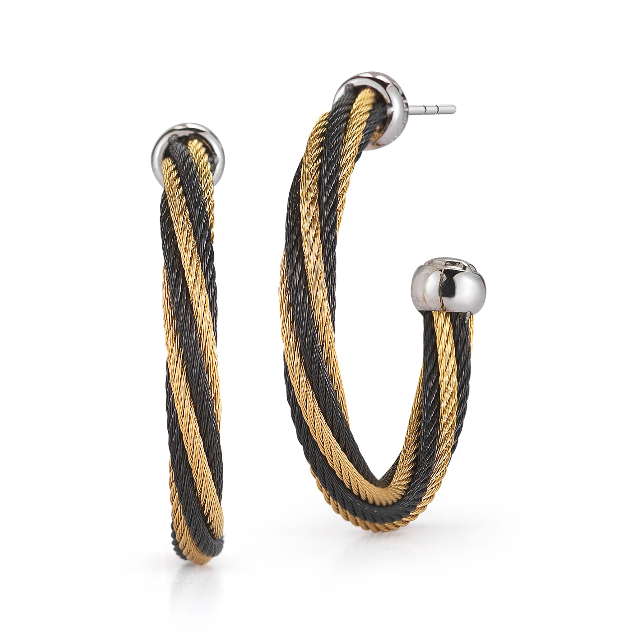 ALOR Twisted 1" Hoop Earrings