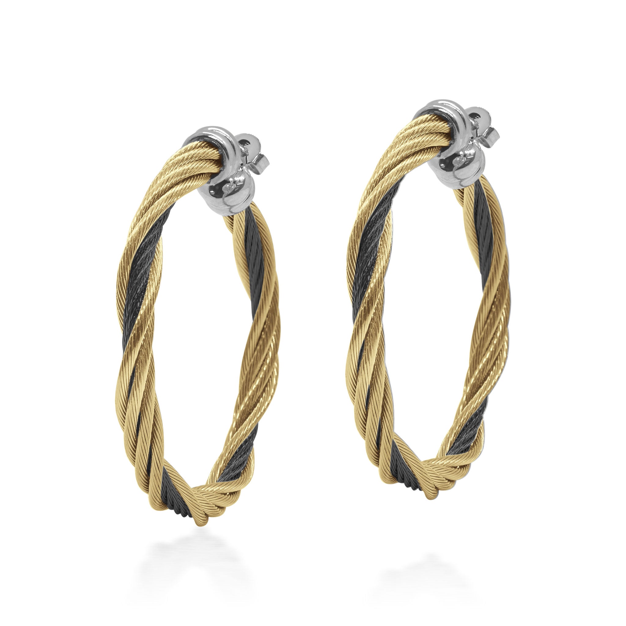 ALOR Modern Twist 1.5" Hoop Earrings