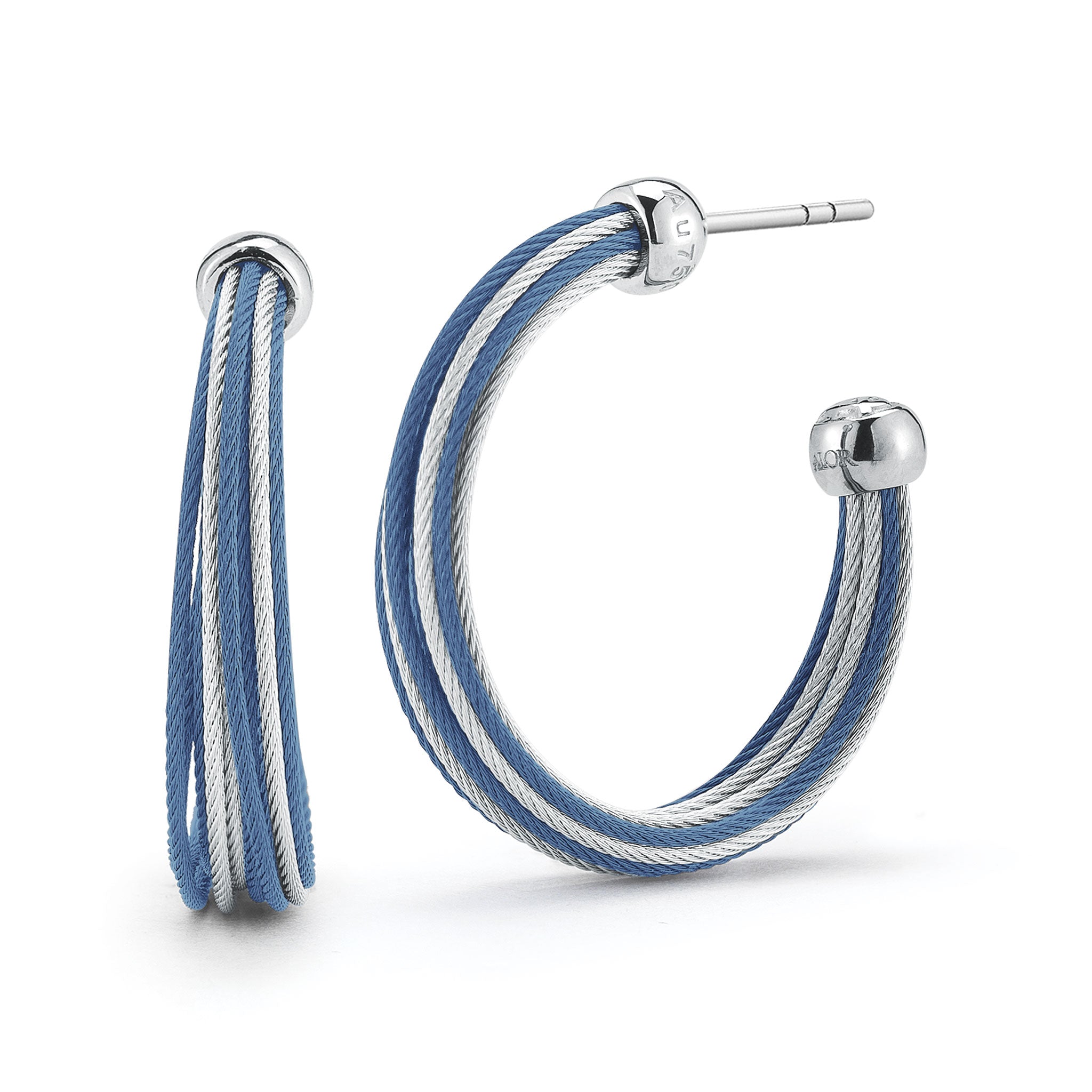 ALOR Micro Cable Hoop Earrings