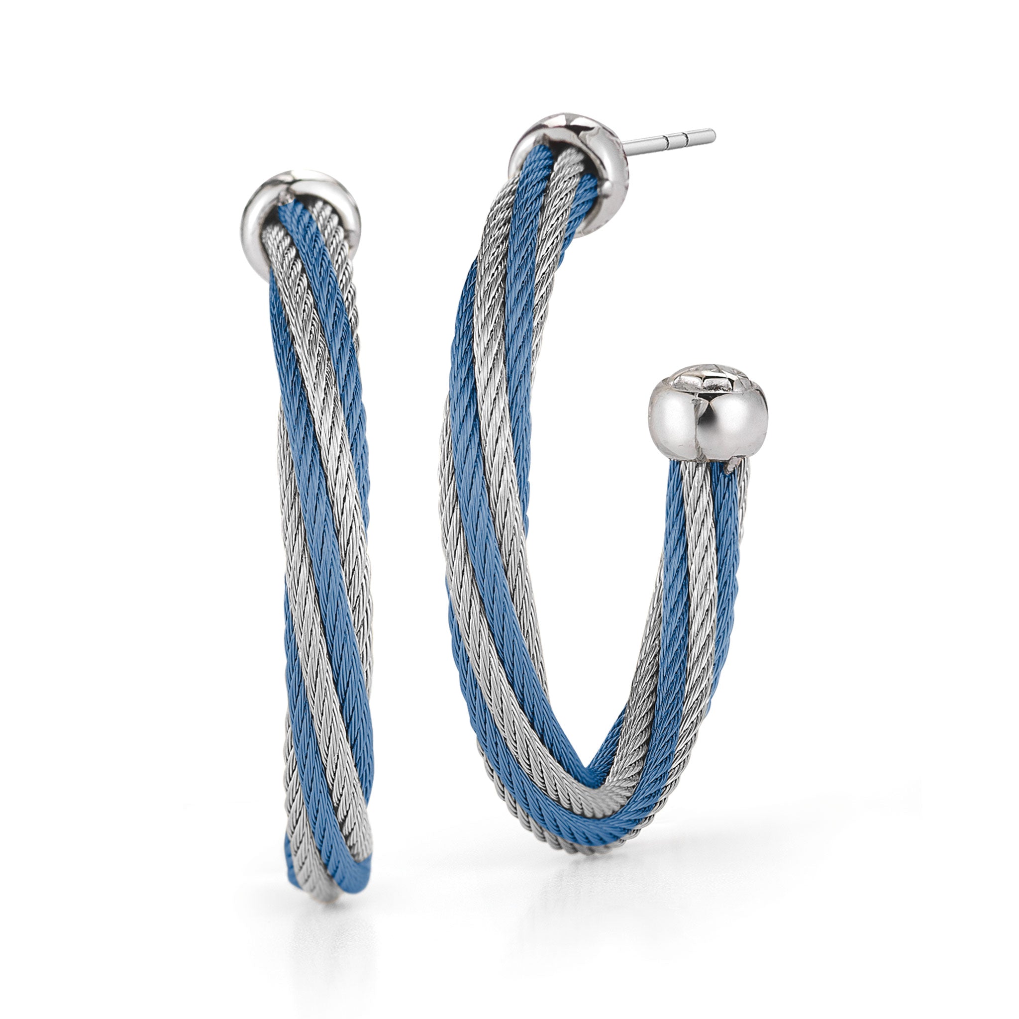 ALOR Twisted 1" Hoop Earrings