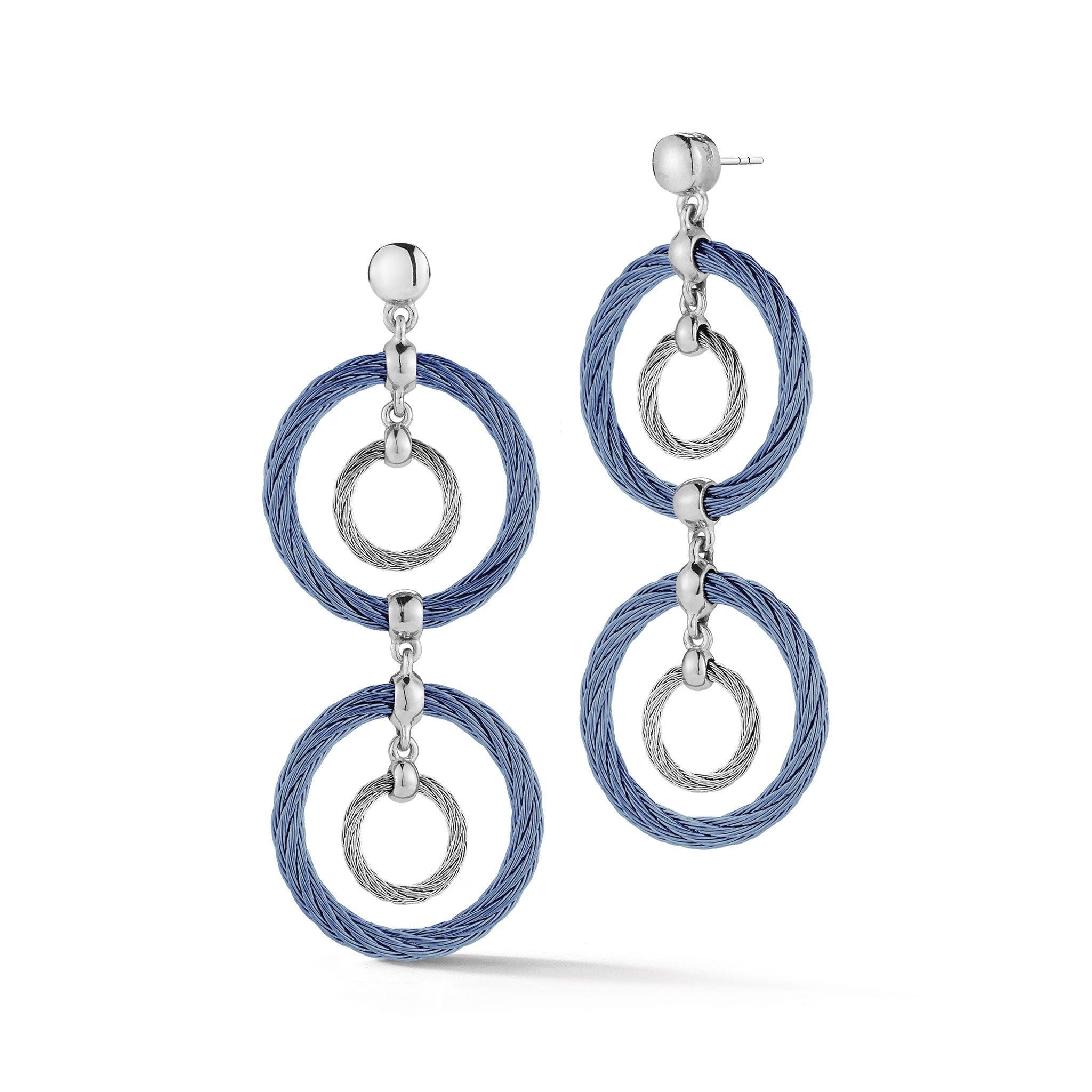 ALOR Double Drop Interlock Earrings