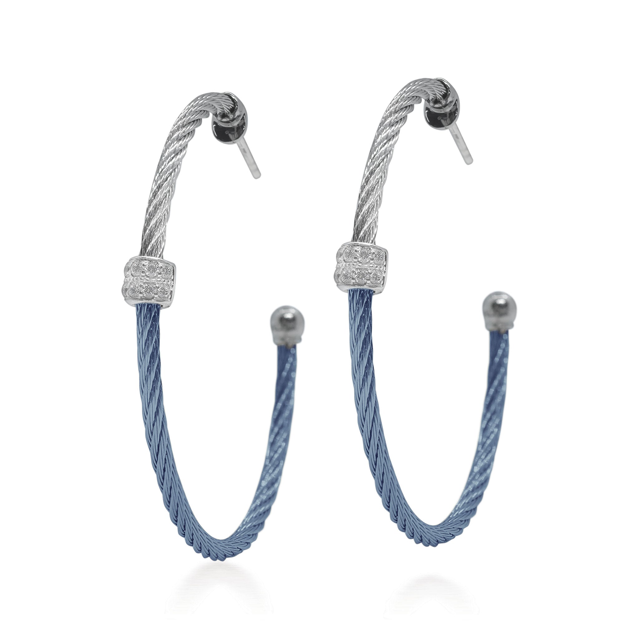 ALOR Large Barrel Hoop Earrings