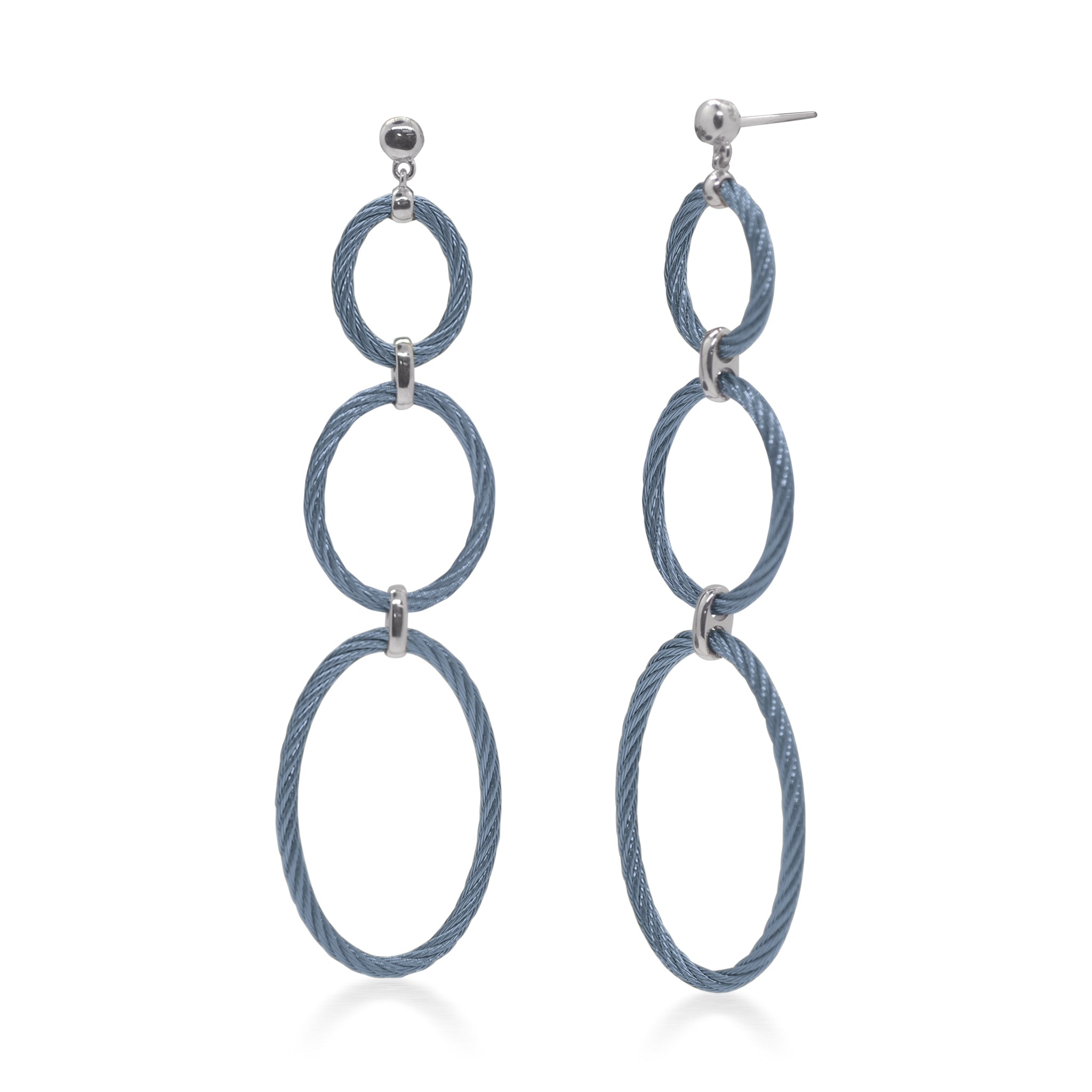 ALOR Triple Oval Drop Earrings