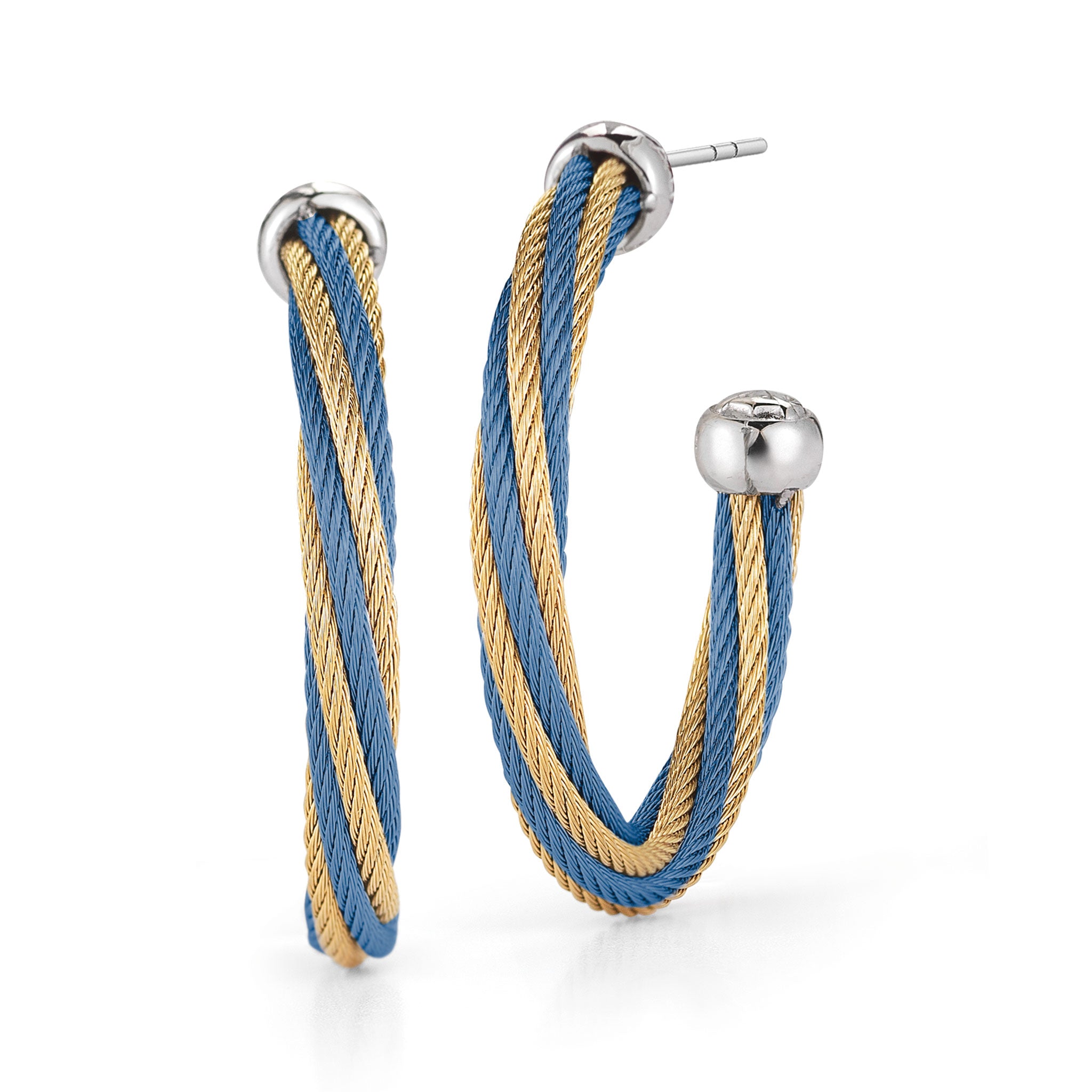 ALOR Twisted 1" Hoop Earrings