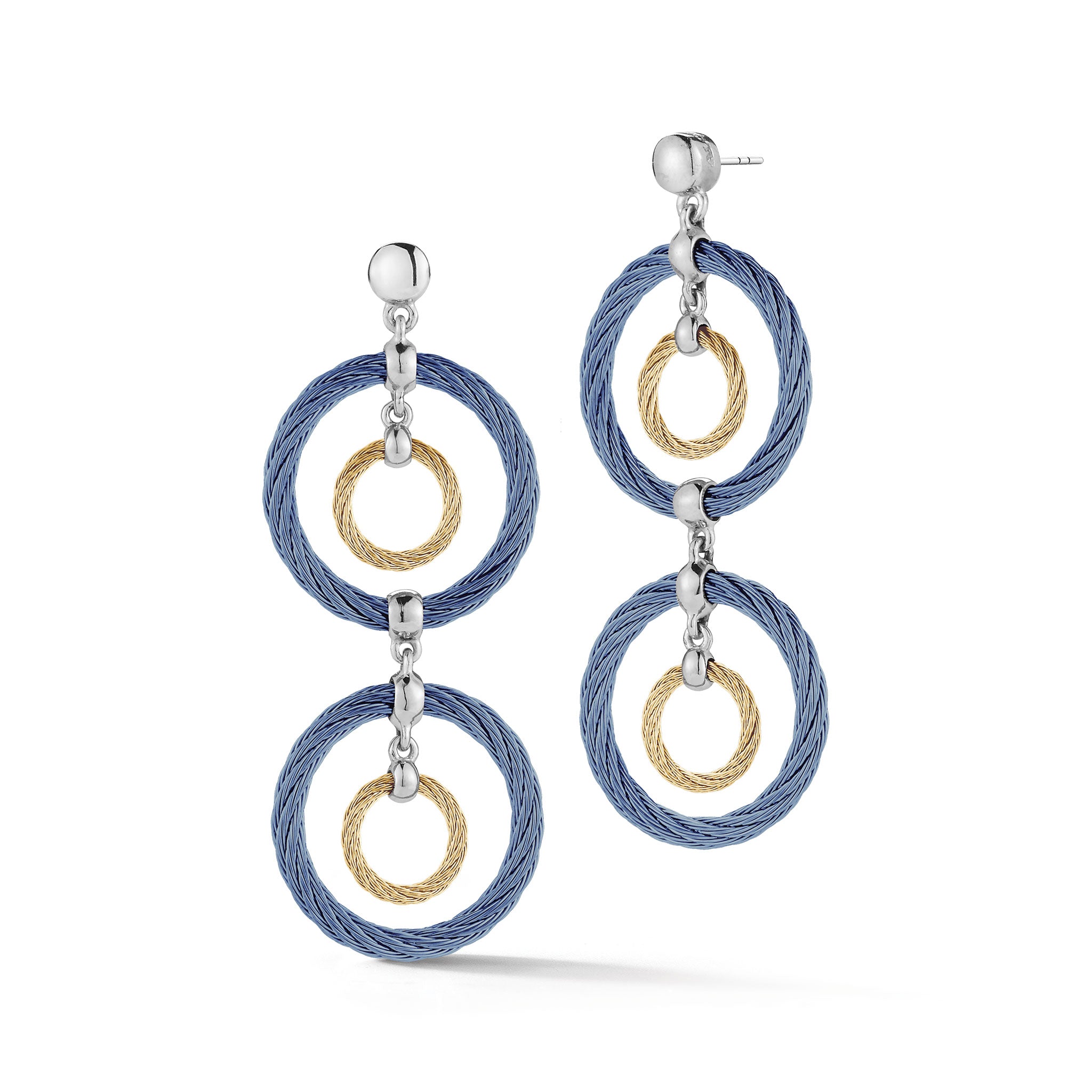 ALOR Double Drop Interlock Earrings