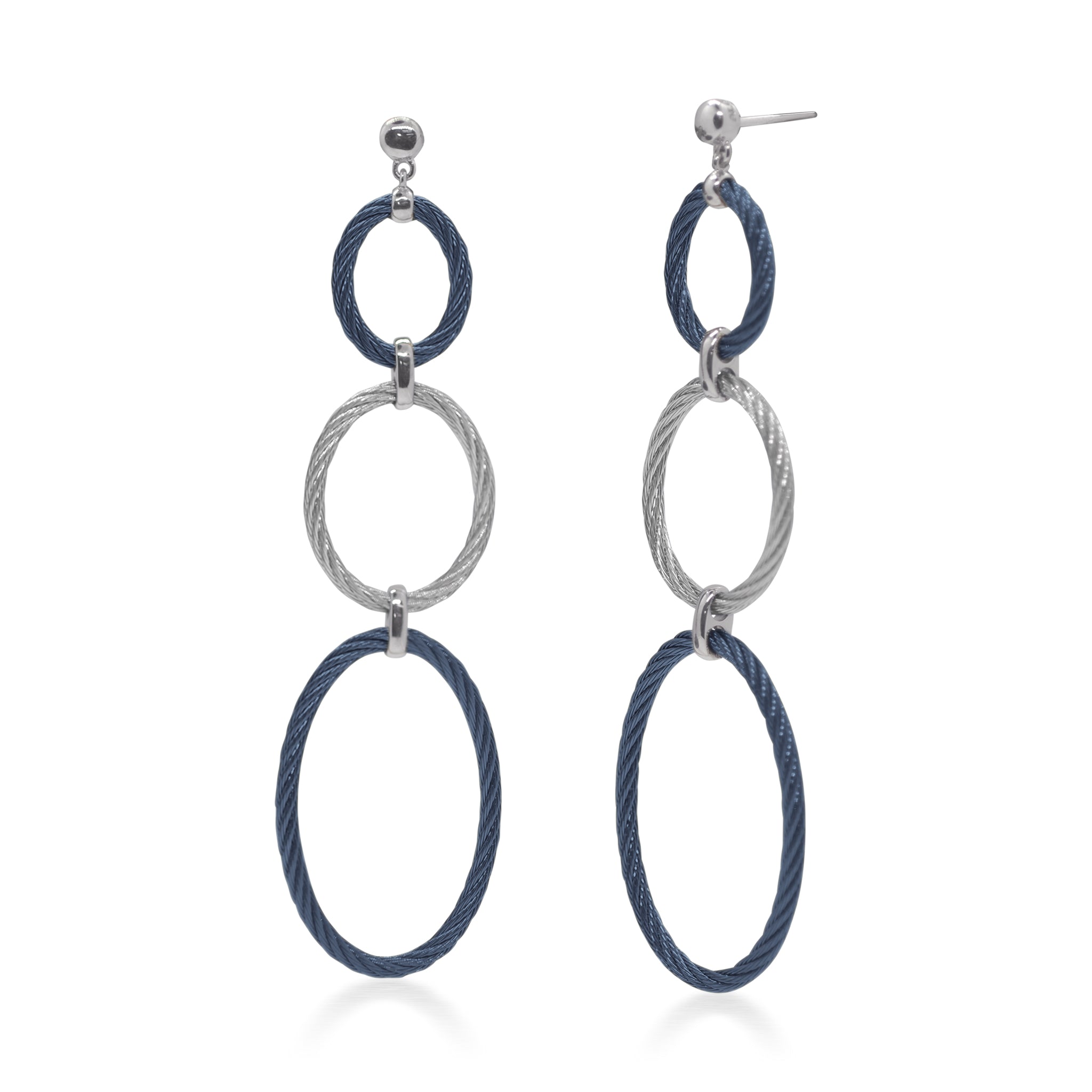 ALOR Triple Oval Drop Earrings