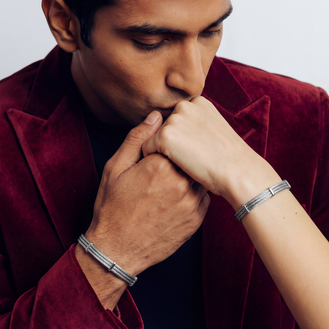 ALOR Men's Slim Triple Station Bracelet