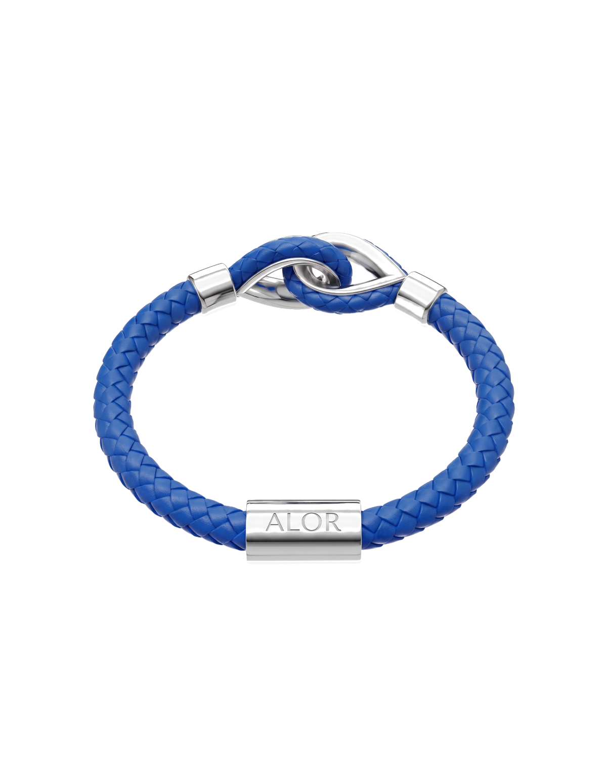 Grey Larme Braided Leather Bangle