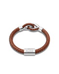 Grey Larme Braided Leather Bangle