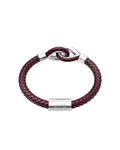 Grey Larme Braided Leather Bangle