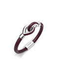 Grey Larme Braided Leather Bangle