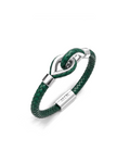 Grey Larme Braided Leather Bangle
