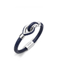 Grey Larme Braided Leather Bangle