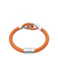Grey Larme Braided Leather Bangle