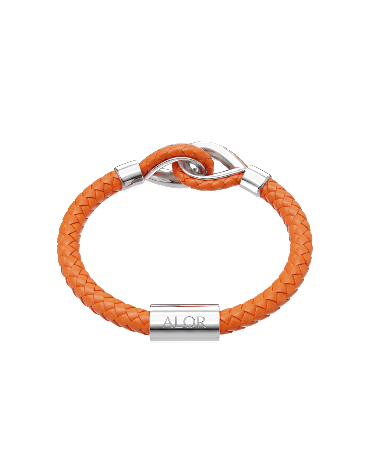 Grey Larme Braided Leather Bangle