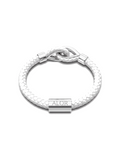 Grey Larme Braided Leather Bangle
