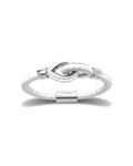 Grey Larme Braided Leather Bangle