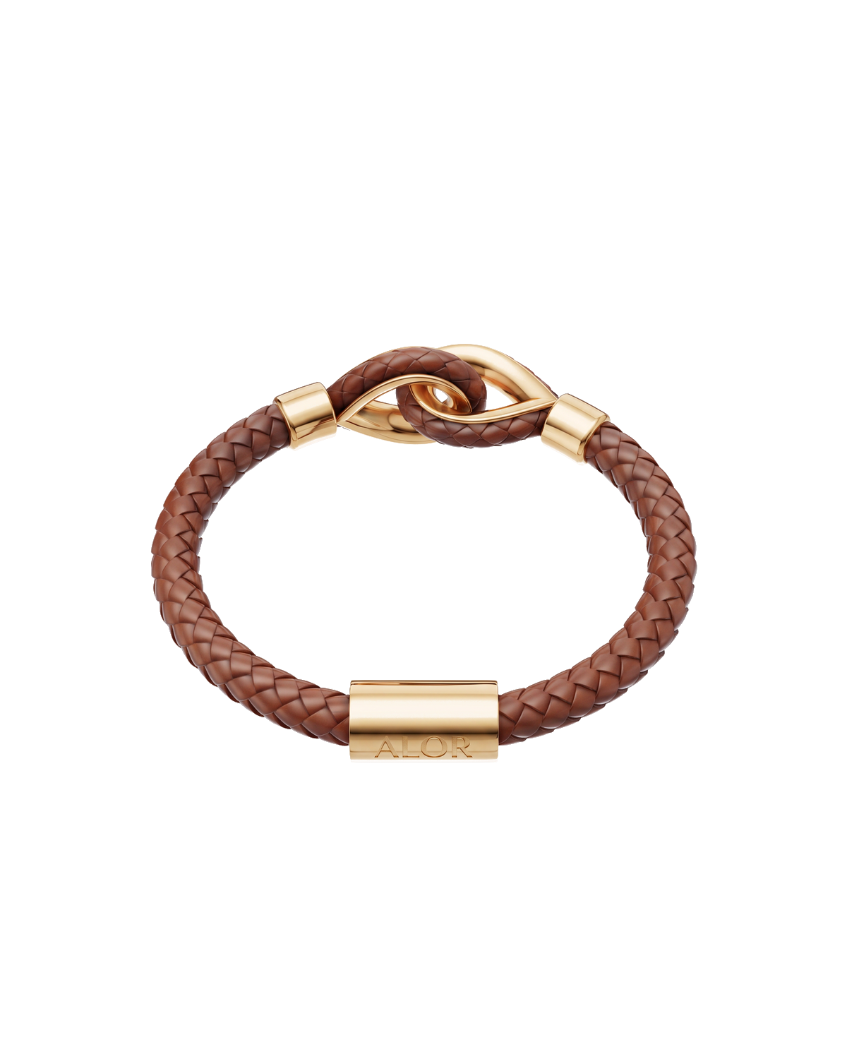 Yellow Larme Braided Leather Bangle