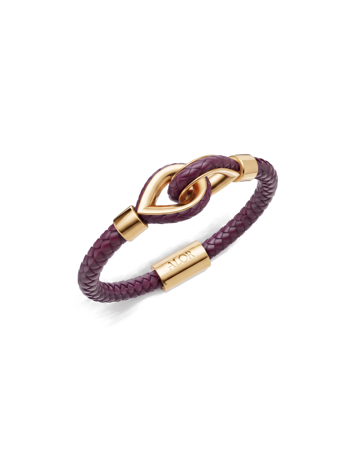 Yellow Larme Braided Leather Bangle