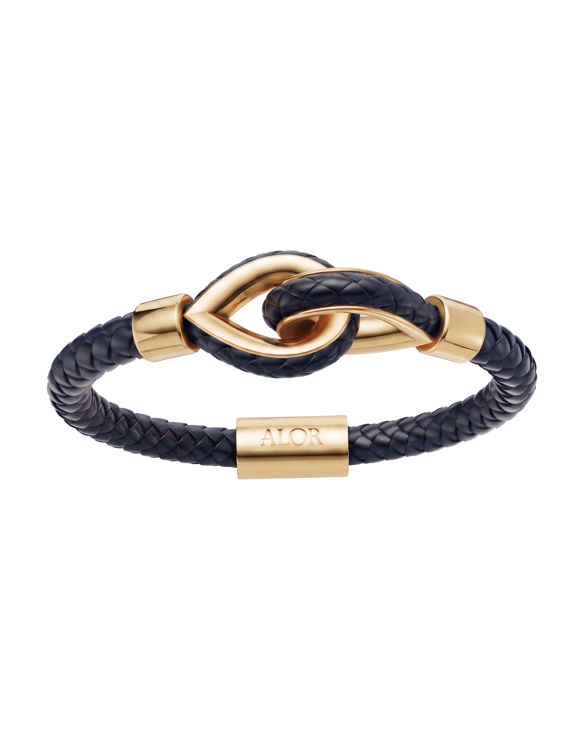 Yellow Larme Braided Leather Bangle